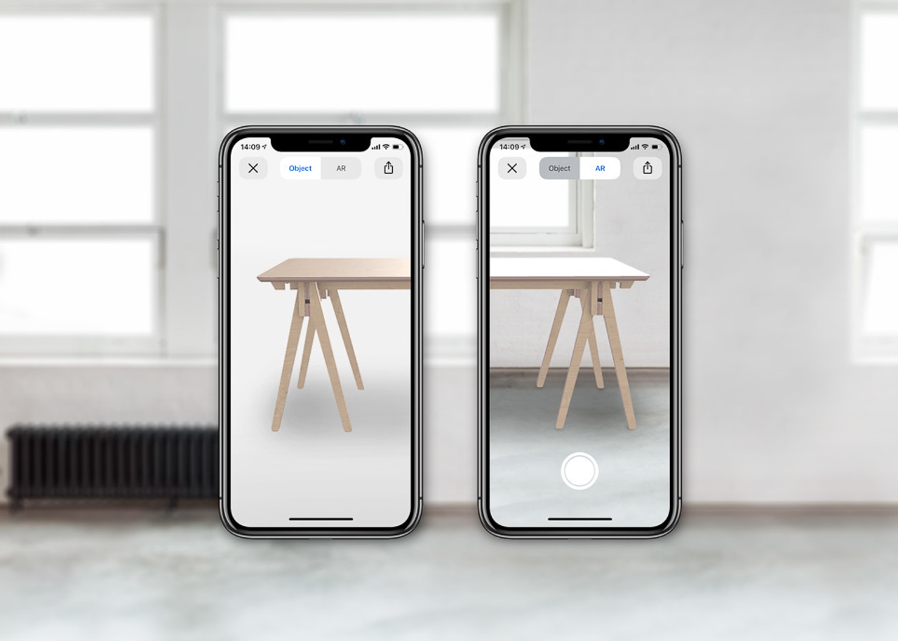 Opendesk Augmented Reality Bundle Desk on iPhone X