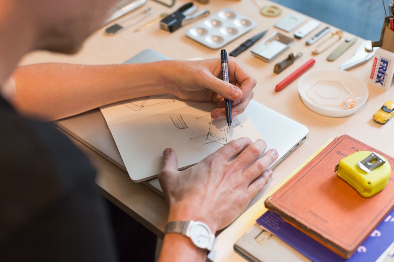 David Steiner sketching the Unit Table