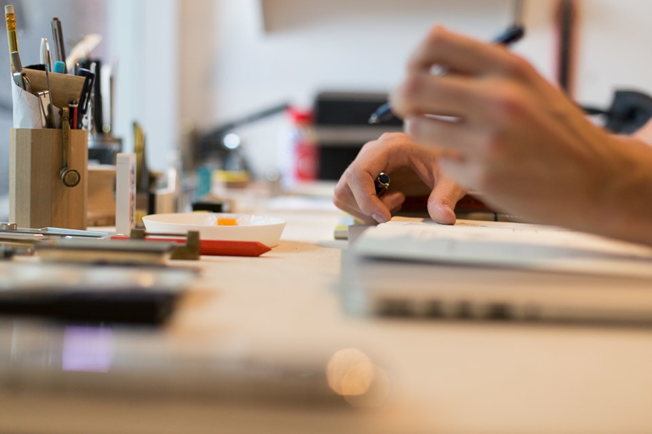 David Steiner sketching the Unit Table