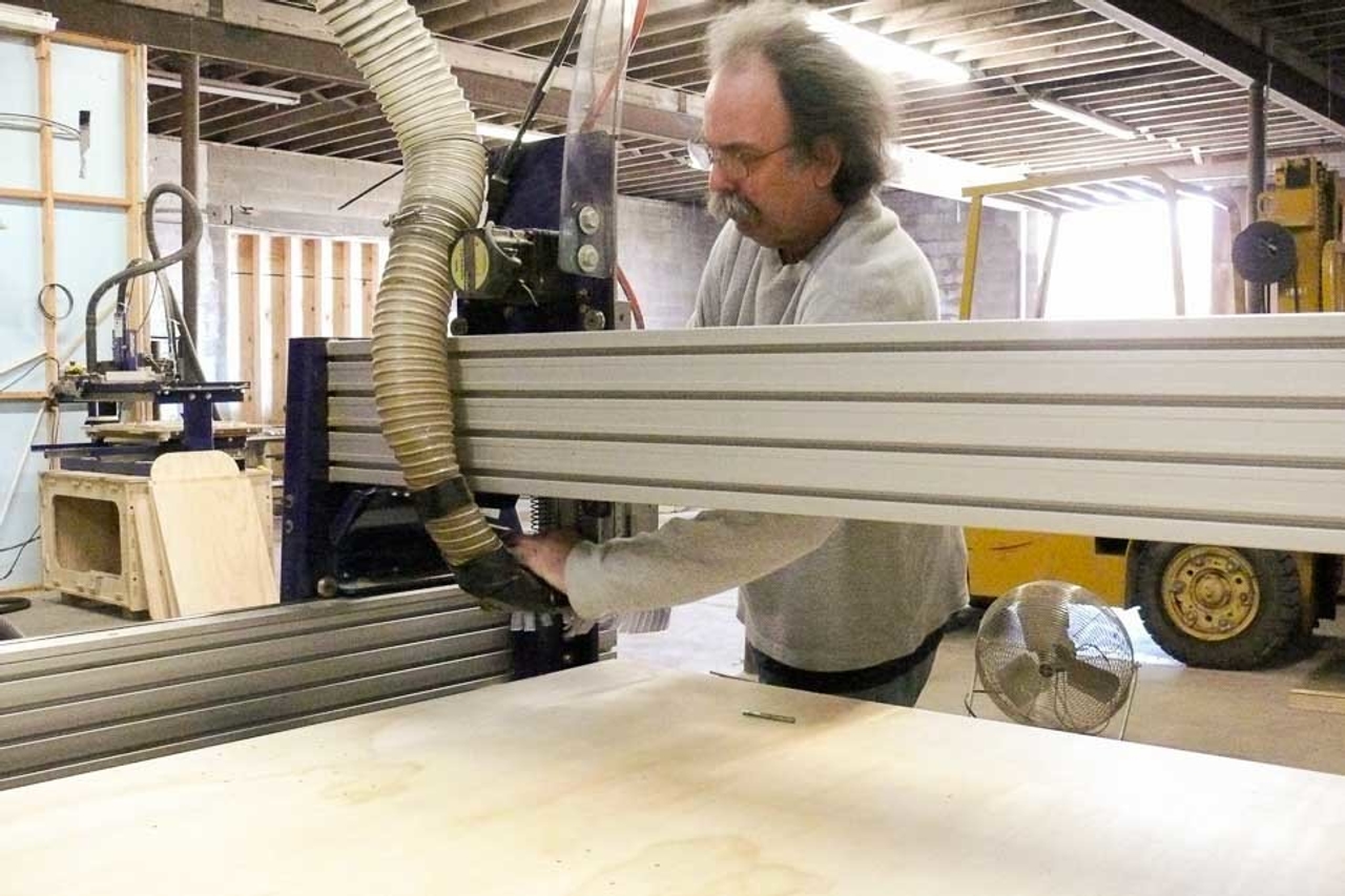 Bill Young in his workshop with a Shopbot