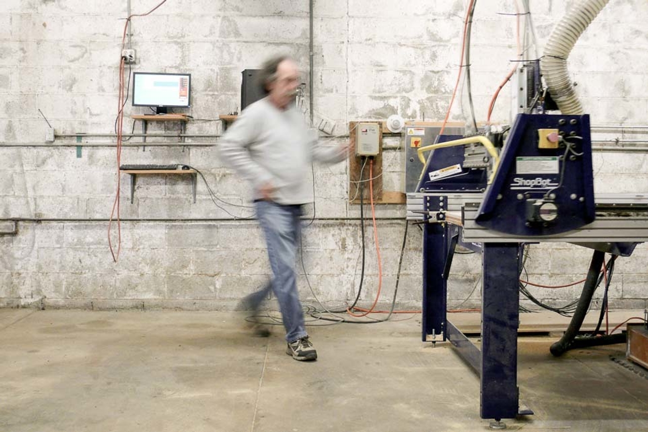 Bill Young in his workshop with a Shopbot