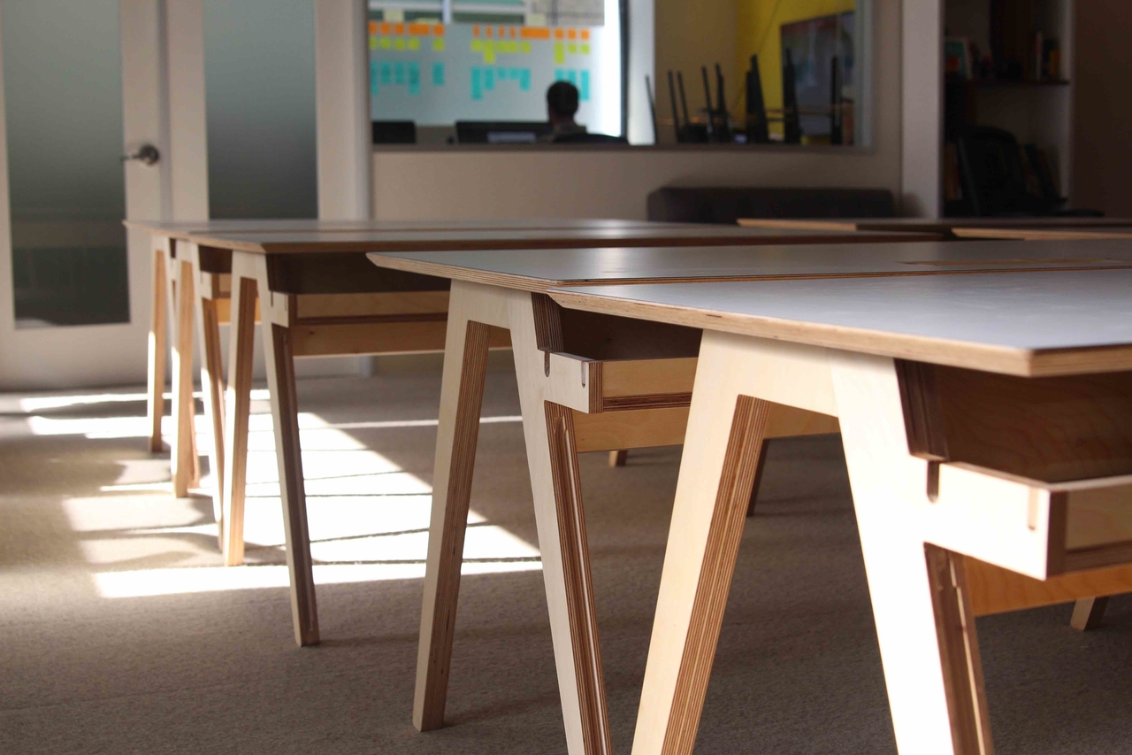 Close up shot on desks on site