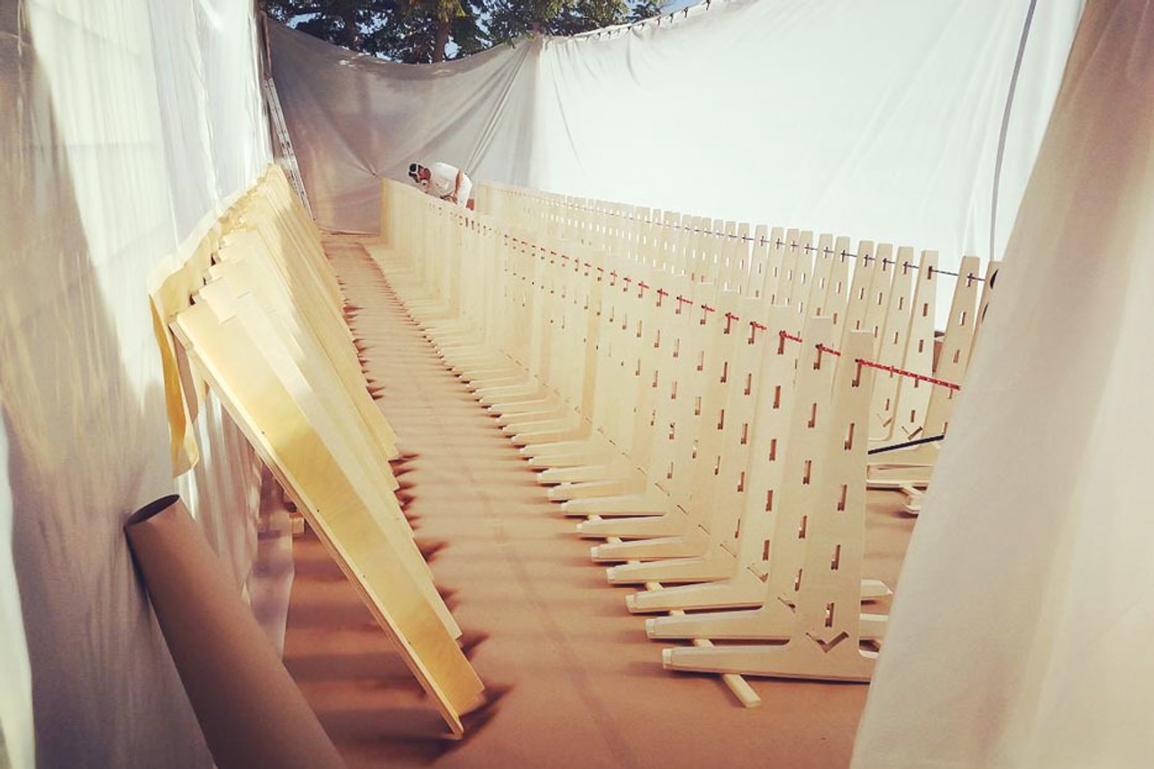 Kyle making 66 Opendesk Whiteboard Divides for Procore