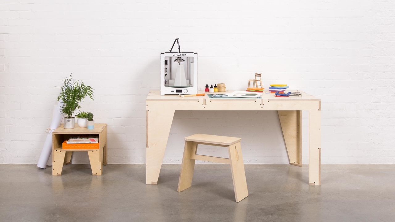 One to Several Table with Beside Table and Johann Stool