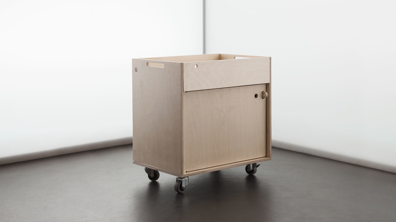 Global view of the Pedestal a mobile storage unit designed by Lynton Pepper for Opendesk