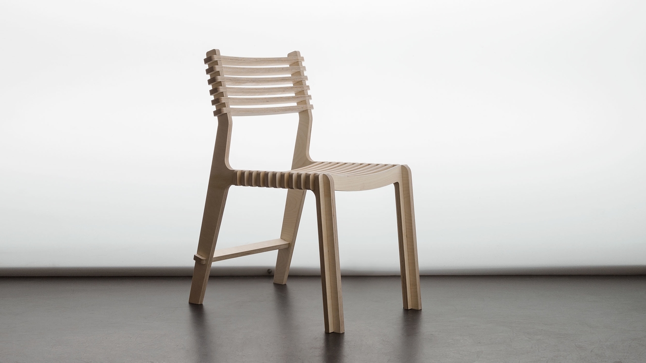 The Valovi Chair designed for comfort in plywood by Denis Fuzii for Opendesk